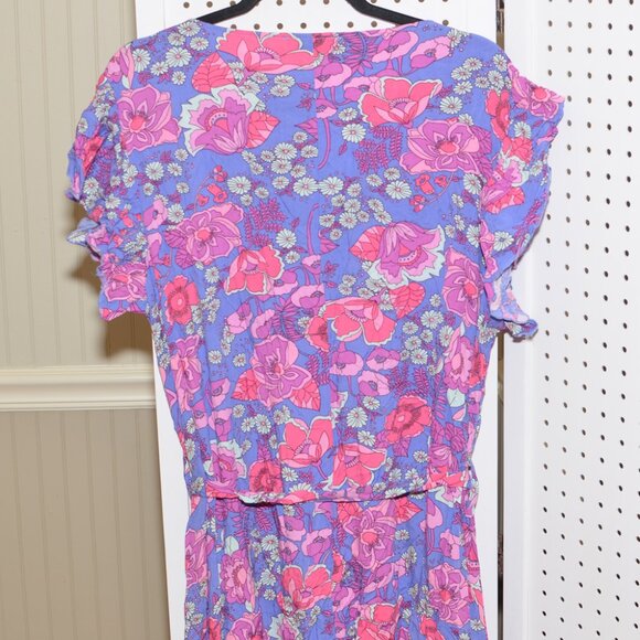 Plus Size 3X RusttyDustty Vibrant Pink & Purple Floral Boho Chic Maxi Dress NWT - Picture 10 of 11